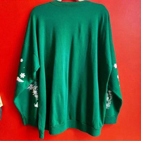 Vintage 90s puffy paint skiing Santa Christmas pullover size 22W - Picture 5 of 7